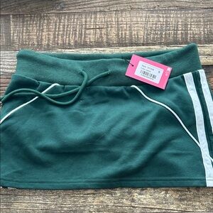 Edikted Green Mini Skirt with White Accents